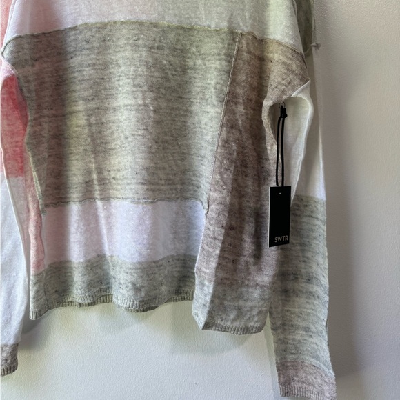 SWTR Linen Color Block Sweater Size Medium - Picture 3 of 10